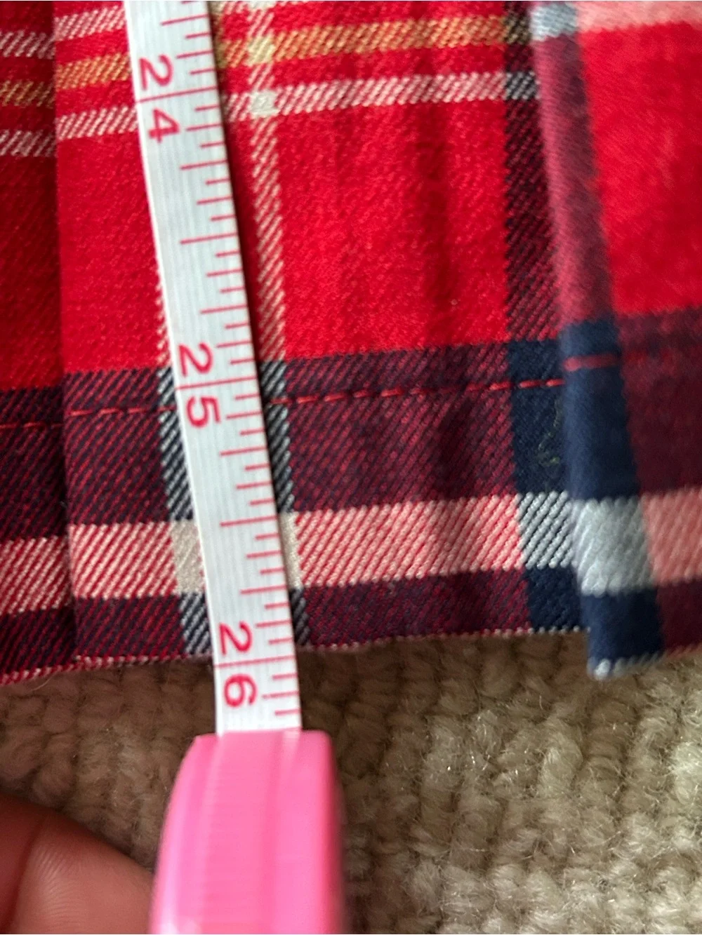 E-Land Kids Red Plaid Dress with White Peter Pan Collar